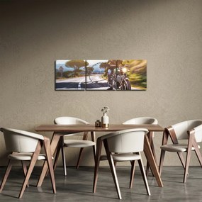 Obraz - Motorkár (s hodinami) (90x30 cm)