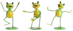 Záhradná kovová figúrka Frogs, sada 3ks, 7,5 cm, viacfarebná
