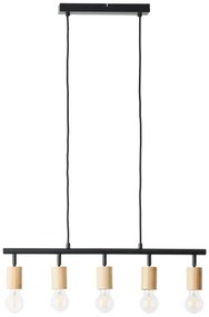 Brilliant - Luster na lanku TIFFANY 5xE27/28W/230V čierna/bambus