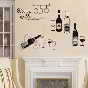 Veselá Stena Samolepka na stenu na stenu Fľašky vína