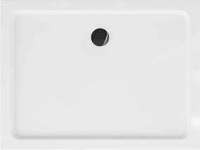 Mexen SLIM - Obdĺžniková sprchová vanička 110x80x5cm + čierny sifón, biela, 40108011B