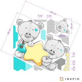 Nálepka do detskej izby Medvedíky s menom