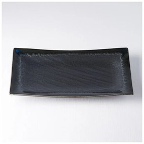 Tmavomodrý keramický tanier MIJ Matt, 33 x 19 cm