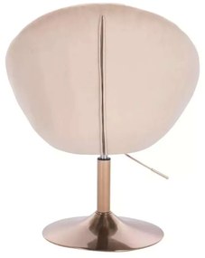 LuxuryForm DESIGN Kreslo VERA VELUR na zlatom tanieri - latte