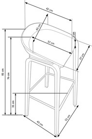 Barová stolička Hye. Vlastná spoľahlivá doprava až k Vám domov. 796808