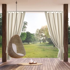 ZÁHRADNÝ VODEODOLNÝ ZÁVES NA PÚTKACH GARDEN 155X220 CM SVETLOBÉŽOVÁ