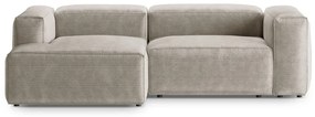 Béžová menčestrová rohová pohovka (ľavý roh/s leňoškou) Bergamo – Cosmopolitan Design