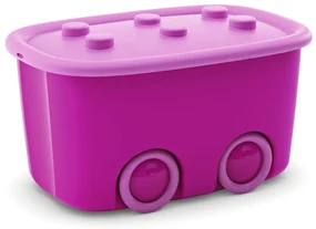 Ružový plastový detský úložný box 58x39x32 cm Funny Box – KIS
