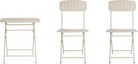 Béžová oceľová záhradná jedálenská súprava pre 2 Yvonne – Bizzotto