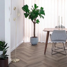 Moderná stojaca lampa mosadz 3-svetlo - Jeana