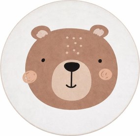 Hnedý/krémový prateľný detský koberec ø100 cm Teddy Bear – Mila Home