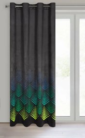 Dekorstudio Zamatový záves ANGELINA na dekoračných krúžkoch 140x250 cm - čierny