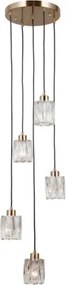 ITALUX PND-40813-5R-HBR - Závesný luster TORNO na lanku 5xE14/40W/230V zlatý