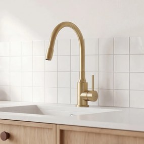 Kuchinox Navira, drezová batéria stojacia s flexibilným ramienkom, šampanské zlato, LAV-B53_G61D