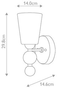Hinkley HK-ZELDA1-PN - Nástenné svietidlo ZELDA 1xE27/60W/230V lesklý chróm