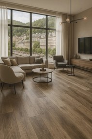 Beauflor, PVC podlaha - lino Texalino Supreme 691 M Valley Oak - dub, na mieru, šíře 2m,3m,4m,5m, hnedá, filc, chodba / predsieň