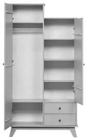 Svetlosivá detská šatníková skriňa z borovicového dreva 98x190 cm Lily – WOOOD