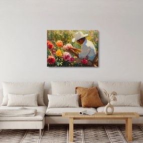 Sklenený obraz - Záhradník (70x50 cm)