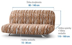 Bielastické poťahy OCEANO NOVÉ tehlové dvojkreslo s drevenými rúčkami (š. 80 -140 cm)