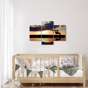 Obraz - Jazdec na koni pri západe slnka (90x60 cm)