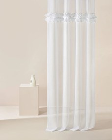 Room99 Záclona na krúžkoch Frilla s volánikmi Jednofarebná Farba: Biela, Veľkosť: 140 x 260 cm