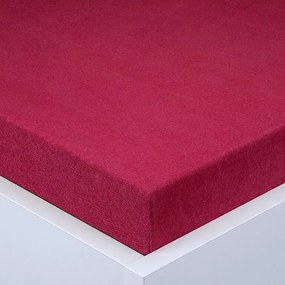 Napínacia plachta na posteľ froté EXCLUSIVE vínová 180 x 200 cm