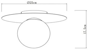 Lucide 79187/01/30 - Stropné svietidlo TRICIA 1xE27/15W/230V pr. 25 cm čierna