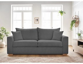 Sivá menčestrová rozkladacia pohovka 225 cm Augustin – Bobochic Paris