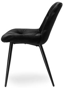 Jedálenská stolička ELIOT zamatová, čierna