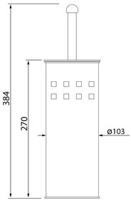Aqualine Aqualine, SIMPLE LINE WC kefa valcovitá s otvormi, biela, 04002W