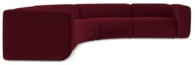 Vínovočervená zamatová rohová pohovka Ekahi – Makamii