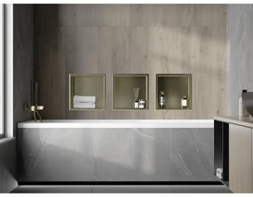 Mexen X-Wall-R, polička na zapustenie na obklad s golierom 30 x 30 cm, zlatá lesklá, 1950303010