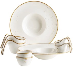 Mäser 8-dielna súprava gurmánskeho riadu Pintar White hnedé bodky