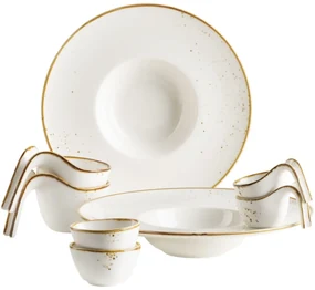 Mäser 8-dielna súprava gurmánskeho riadu Pintar White hnedé bodky