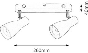 Rabalux 6027 - Bodové svietidlo EBONY 2xE27/20W/230V