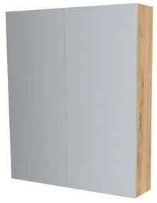 Mereo, Mereo Kúpeľňová zrkadlová skrinka 60 cm, galerka, 2 x dvierka, Multidecor, Orech Pacifik prírodný, MER-CN798G62OPP2