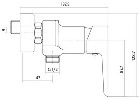 Cersanit Mille - sprchová batéria, biela-chrómová, S951-033