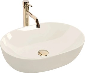 Rea Lisa, umývadlo na dosku 490x350x140 mm, ecru lesklá, REA-U4591