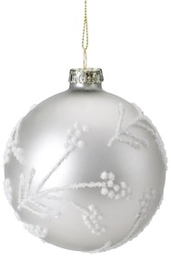 SKLENENÁ VIANOČNÁ BANKA NA STROMČEK SADA 4 KS (FI) 8 CM STRIEBORNÁ