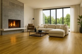 Beauflor, PVC podlaha - lino Quintex Gambela Oak 116mm, na mieru, šíře 4m,5m, hnedá, filc, chodba / predsieň