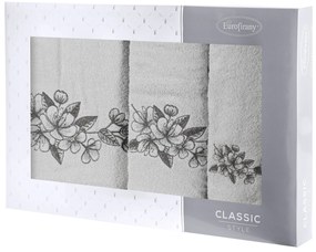 FROTÉ UTERÁK SOFIA SADA 1KS 30X50 CM, 1KS 50X90 CM, 1KS 70X140 CM STRIEBORNÁ