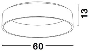 LED stropné svietidlo Rando 60 3000K biele