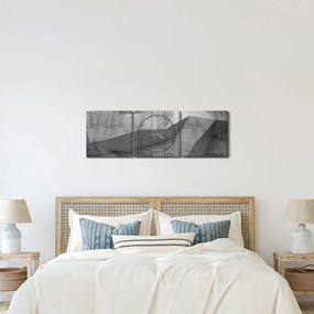 Obraz - 3D stena (s hodinami) (90x30 cm)