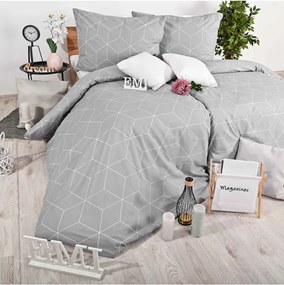Obliečky bavlnené Alya grey EMI, Štandardný set jednolôžko obsahuje 1x 140x200 + 1x 70x90