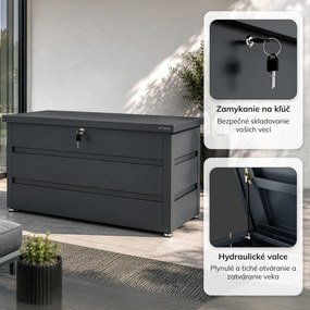 Veľký záhradný a balkónový box antracitový: CARRIE 1190 x 520 x 587 mm