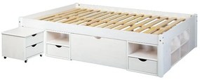 Inter Link Funkčná posteľ s 2 integrovanými nočnými stolíkmi (Till – biela, 160 x 200 cm)  (100180021)