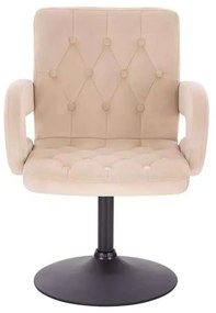 LuxuryForm DESIGN Stolička BOSTON VELUR na čiernom tanieri - krémová
