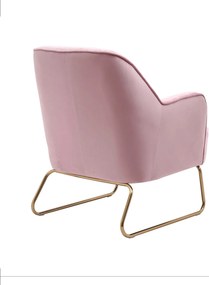 Růžové zamatové kresielko Firenze pink