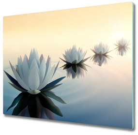 Sklenená doska na krájanie Lotus kvety 60x52 cm