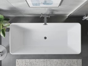 Mexen Velo Slim, voľne stojaca vaňa 170 × 75 cm, biela lesklá, grafitový prepad, 52811707500-95